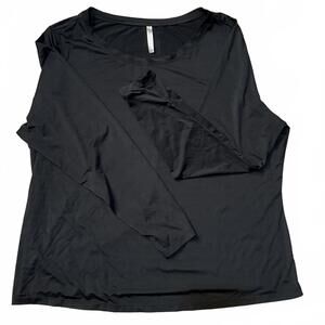 Fabletics long-sleeve‎ performance tee, black – 2X